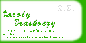 karoly draskoczy business card